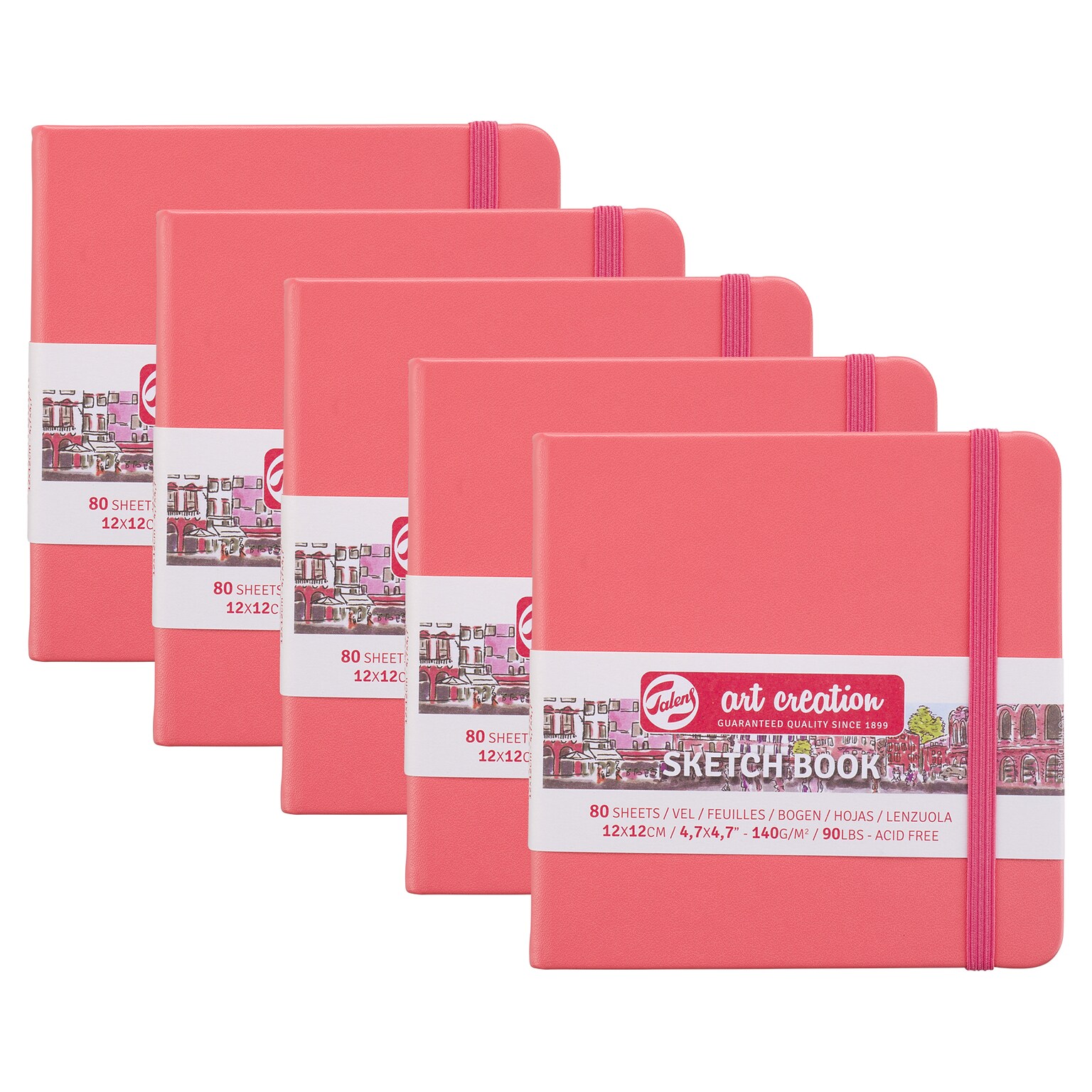Talens Art Creation 4.7 x 4.7 Sketch Book, 80 Sheets/Book, 5/Bundle (TLN9314314M-5)