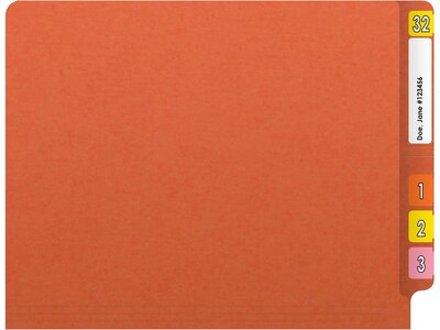 Medical Arts Press Reinforced End Tab File Folder, Straight Cut, Letter-Size, Orange, 50/Box (S-01601-ORG)
