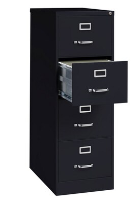 Lorell Fortress Series Vertical File Cabinet, 18W x 26.5D x 52H, Legal, Black (LLR60198)