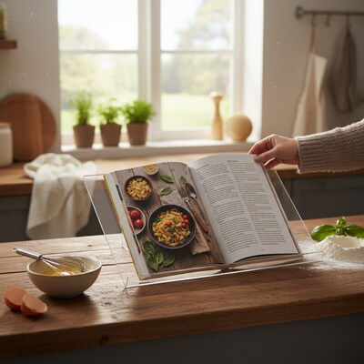 Azar Displays Book Stand Holder, 18" x 12" x 5" Desktop/Countertop, Vertical/Horizontal, Clear Acrylic (515566)