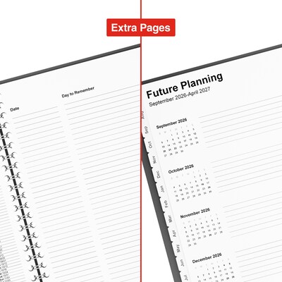 2025-2026 Staples 8" x 11" Academic Weekly & Monthly Planner, Black (ST23572-25)
