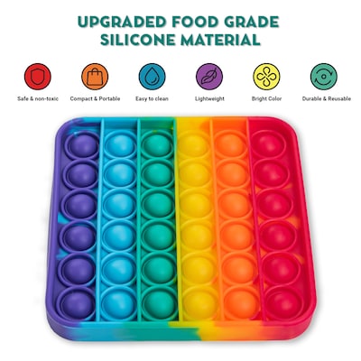 The Fidget Game Rainbow Pop It Mats, Multicolored (FDGRNBWMATS)