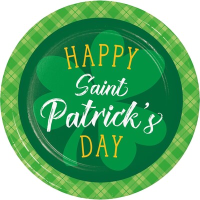 Creative Converting Shamrock and Roll Paper Plates Kit, Serves 16 (DTC8644E2G)