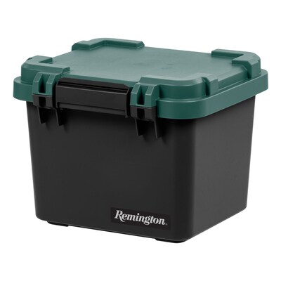 Iris Heavy Duty 30 Quart Storage Container with Latching Lid, Plastic, Black, 4/Pack (500343)