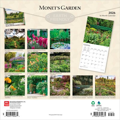 2026 BrownTrout Monets Garden 12 x 12 Monthly Wall Calendar (9798330704675)