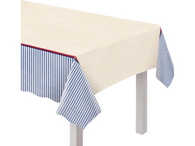 Amscan Americana Stripe Fourth of July Tablecover, Multicolor, 3/Pack (572943)
