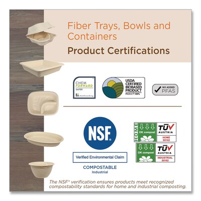 World Centric Fiber Bowl, 24 oz., Natural, 500 Bowls/Carton (BO-SC-U24-LFP)