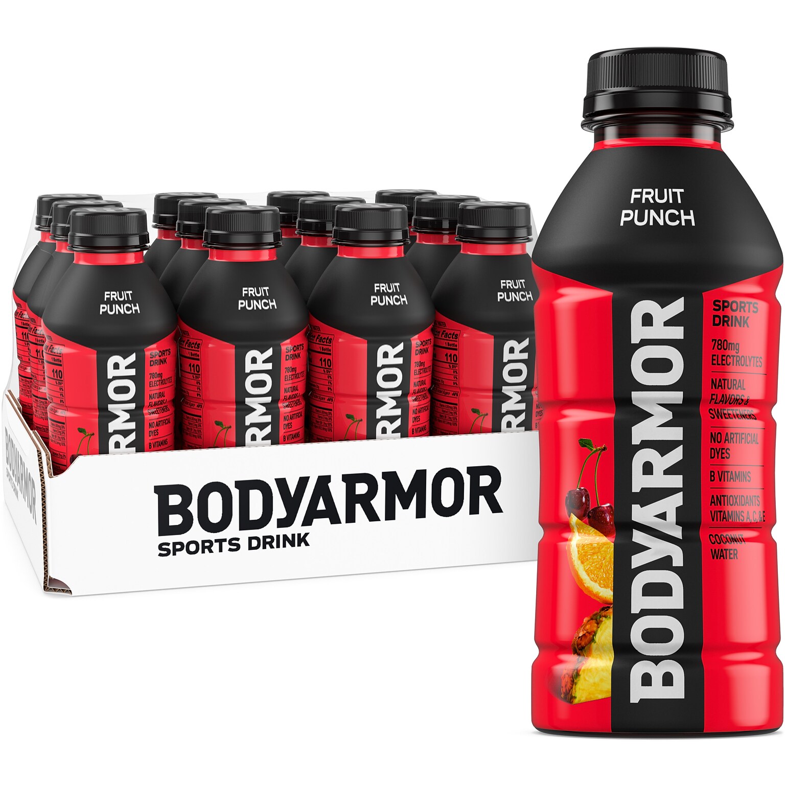 BodyArmor Fruit Punch Bottles, 16 fl oz., 12/Pack (100006-1.4)