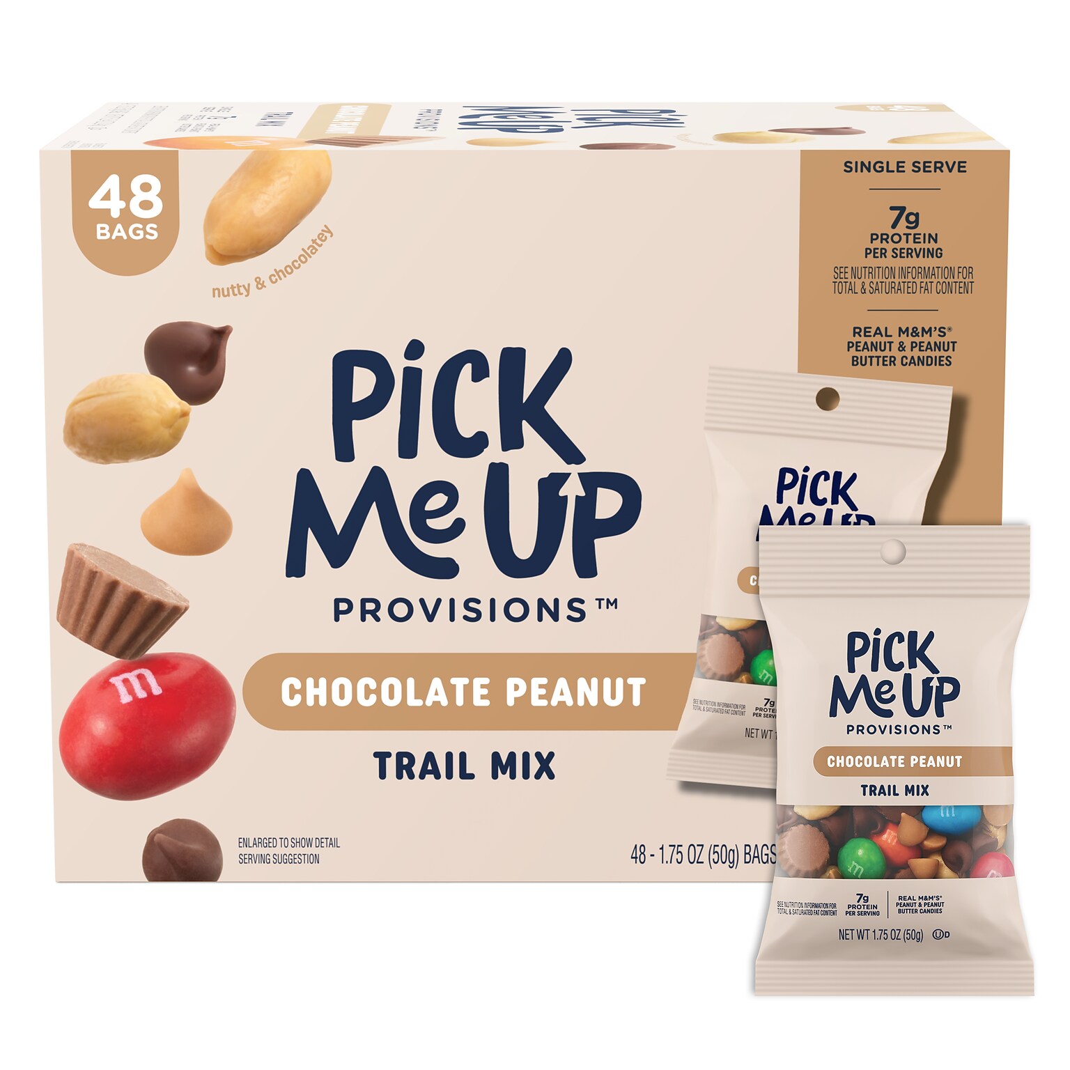 Pick Me Up Provisions™ Chocolate Peanut Trail Mix, 1.75 oz., 48 Bags/Box (PM63388)