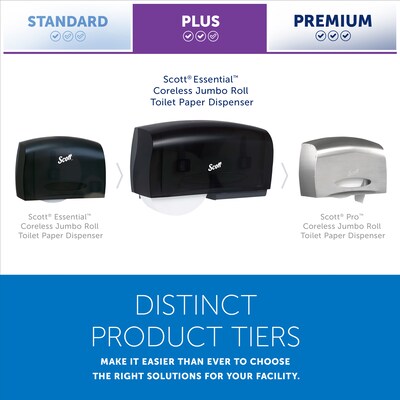 Scott Essential Coreless Toilet Paper Dispenser, Black (09608)