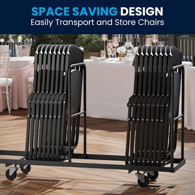 Flash Furniture Plastic Folding Chair, Black, Set of 6 (6RUTIBLK)
