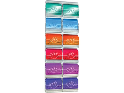 Azar Card Holder, 18x 8.25, vertical, Wall Mounted, Clear Acrylic, 2/Pack (252082)