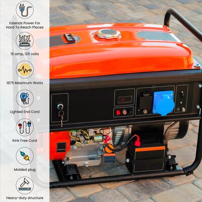 GoGreen Power 50' Indoor/Outdoor Extension Cord, 12 AWG, Orange (GG-14050)