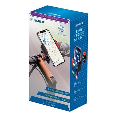 Fisher Cell Phone Bicycle Mount, Black/Red (FCM070K)