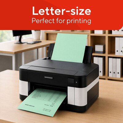 Staples Pastel 30% Recycled Color Copy Paper, 20 lbs., 8.5" x 11", Green, 500/Ream (14781)