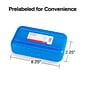 Staples® Translucent Pencil Boxes, Blue, 2 1/4"H x 5 5/8"W x 8 1/4"L