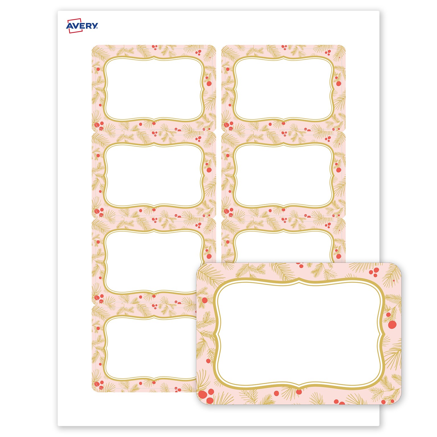 Avery Rectangle Multipurpose Labels, 2-1/3 x 3-3/8, White, 80/Pack (19479370483)