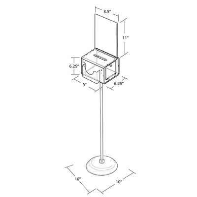 Azar Displays L Suggestion Box with Pocket (206320-CLR)