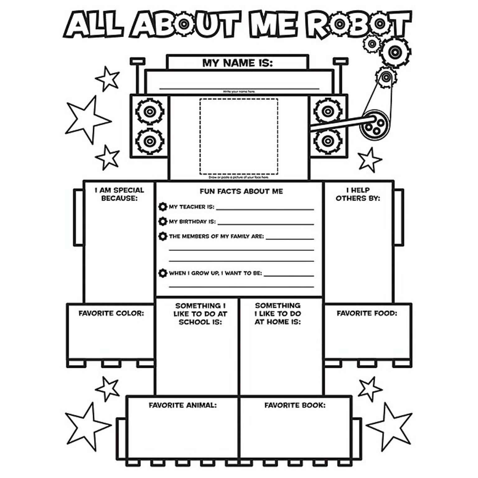 Scholastic Teaching Resources Activity Poster Sets, All-About-Me Robot