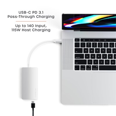Satechi Type-C Multi-Port Adapter 4K with Ethernet V2, Silver (ST-TCMA2S)