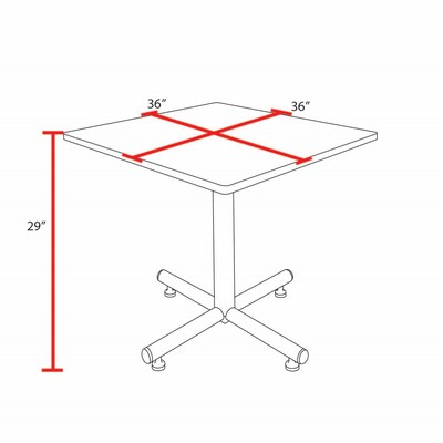Regency 36" Laminate Melamine & Steel Square Lunch Table with Stacker Chairs, Gray (TKB3636MH47GY)