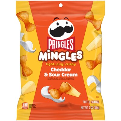 Pringles Mingles Cheddar & Sour Cream Puffed Chips, 2 oz., 6/Case (KEE29255)