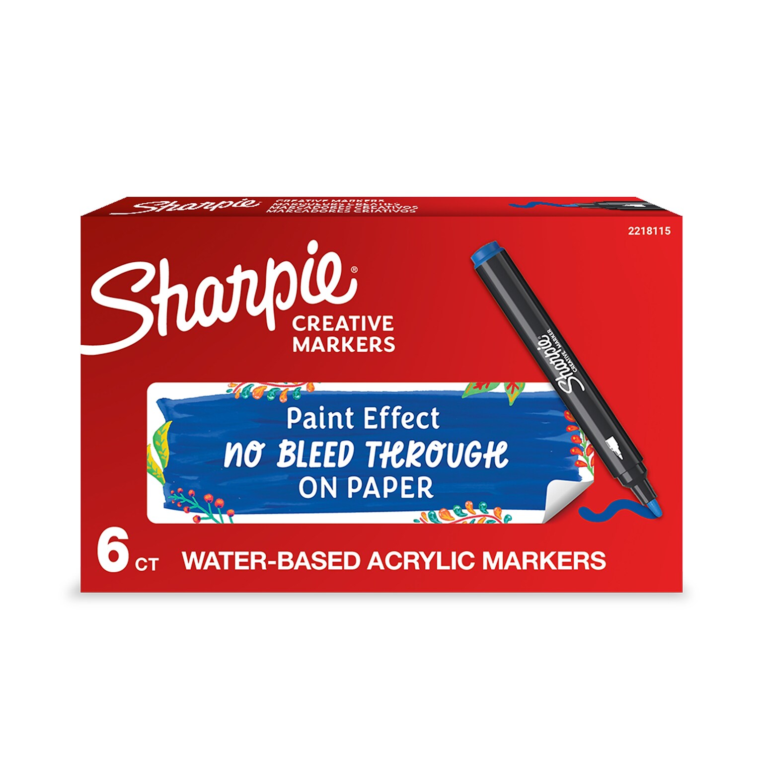 Sharpie Water-Based Creative Markers, Bullet Tip, Blue, 6/Pack (2218115)
