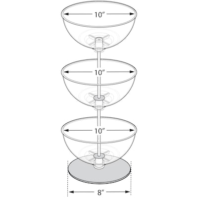 Azar Displays 3-Tier 10W Bowl Floor Display, Clear (720310)