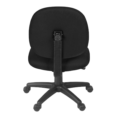 Regency Comfort Series Armless Ergonomic Fabric Swivel Task Chair, Black (105-BK)