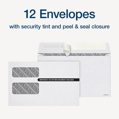 Adams 2025 1099-INT Tax Forms Kit, 4-Part, 2-Up, A, 1, B & 2, 12/Pack (STAX5INT-25)