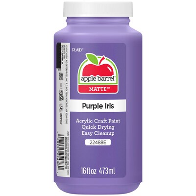 Apple Barrel Acrylic Paint Matte, 16oz., Purple Iris, 3/Pack(APP22488E-3)