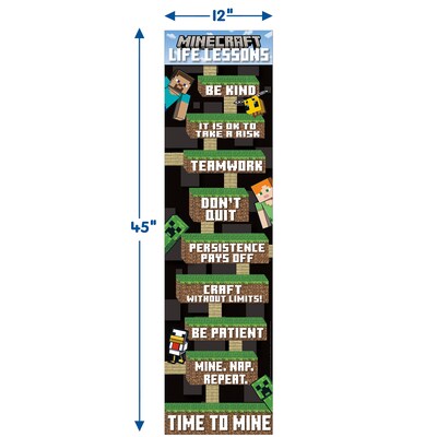 Eureka Minecraft Life Lessons Banner, 12" x 45", 6/Pack (EU-849347-6)