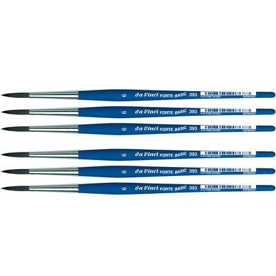 da Vinci FORTE BASIC Acrylic Synthetic Bristle, Round Brush, 6/Pack (DVXVA3936-6)