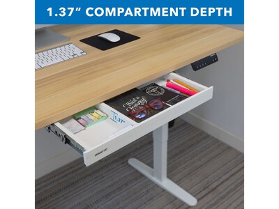 Mount-It! 2"H x 21"W Under-Desk Drawer, White (MI-7294WHT)