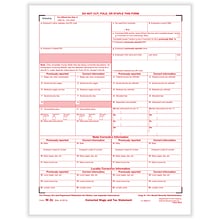 ComplyRight 2023 W-2C Tax Form, 1-Part, Federal Copy A, 50/Pack (531350)
