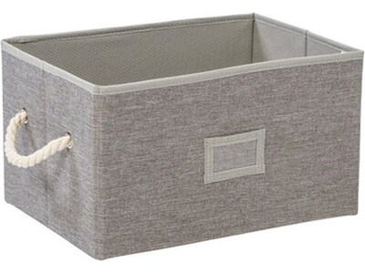 Honey-Can-Do Large Stackable Folding Fabric Storage Bins, 8.3" x 10.2" x 14.7", Heather Gray, 3/Set (SFT-09684)