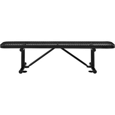 Global Industrial 6 Outdoor Steel Flat Bench, Expanded Metal, Black (277156BK)