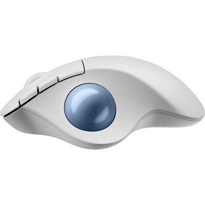 Logitech Ergo M575S Wireless Ergonomic Trackball Mouse, Off-White/Blue (910-007028)