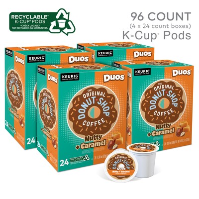 The Original Donut Shop Duos Nutty + Caramel Coffee Keurig® K-Cup® Pods, Medium Roast, 96/Carton (374764CT)