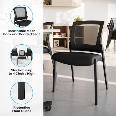 Flash Furniture Hercules Commercial Armless Stackable Side Chair, Black (HL0010W1BK)
