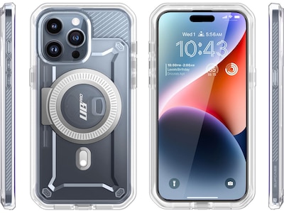 SUPCASE Unicorn Beetle PRO MAG Rugged Case for iPhone 15 Pro, Shock-Absorbing, Clear (SUP-iPhone2023Pro-6.1-MagPro-SP-Clear)