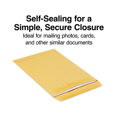 Staples Self Seal Catalog Envelopes, 7.5"L x 10.5"H, Brown, 100/Box (534792/17105)