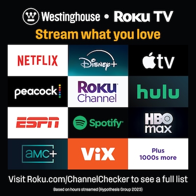 Westinghouse 43" FHD QLED Smart Roku TV, Black (WR43QE2350)