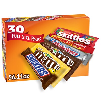 Mars Variety Pack M&M'S, SNICKERS, TWIX & 3 MUSKETEERS Milk Chocolate Pieces, 48 oz., 30 (220-00084)