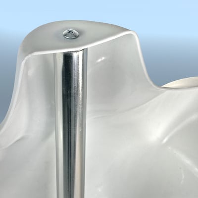 Azar Male White Plastic Bust Torso Mannequin, 12" Square Metal Base (900525-WHT)