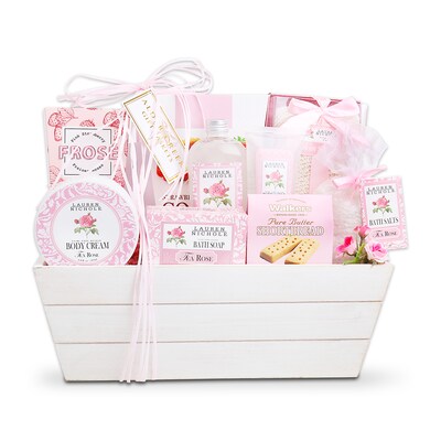 Alder Creek Roses for Relaxation Spa Gift Basket, Pink (FG04413)