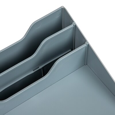 Mind Reader 5-Compartment Plastic Desk Tray, Gray (ANCHBOX5-GRY)
