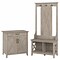 Bush Furniture Key West 66 Entryway Storage Set with Hall Tree, Shoe Bench, and Armoire Cabinet, Wa