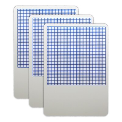 Flipside Products Melamine 1/4 Graph Dry Erase Board, 11 x 16, 3/Pack (FLP111613)