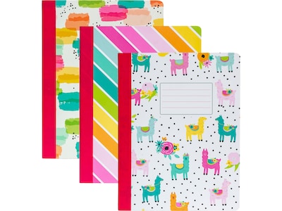 Carpe Diem Rainbow Color Wash Composition Notebooks, 7.5 x 9.45, College Ruled, 70 Sheets, Assorte